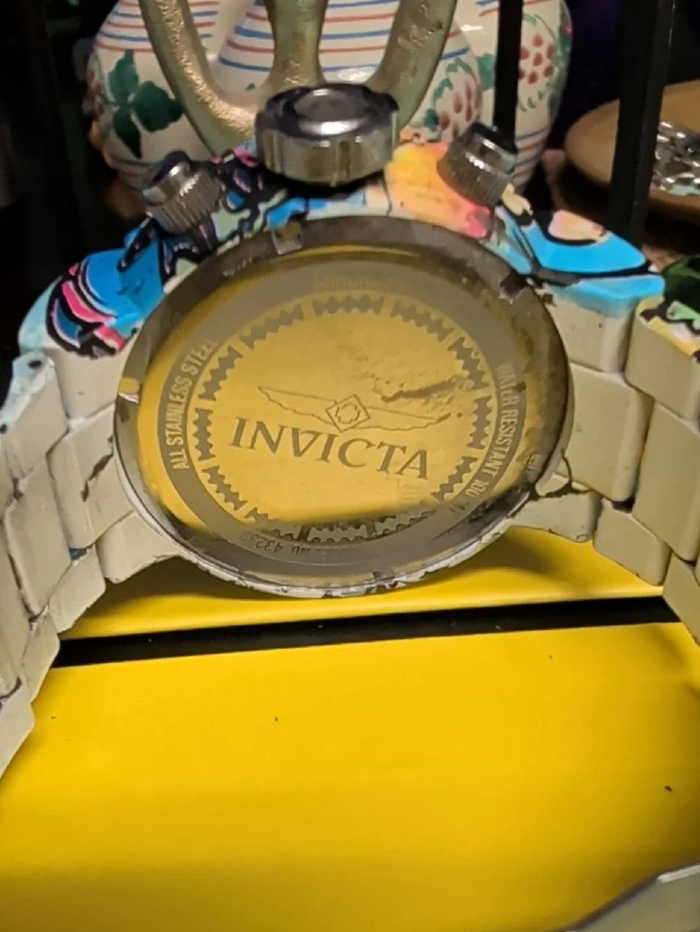 Invicta Multicolor Graffiti-Style Chronograph Watch